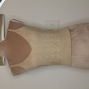 Hem & Thread Size S, Tan Knit Crop Tank Top, Adjustable Straps, Like New Cond!